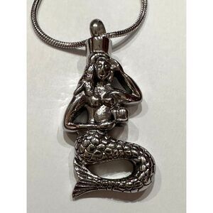 Mermaid Cremation Urn Necklace Memorial Keepsake - Stainless Steel